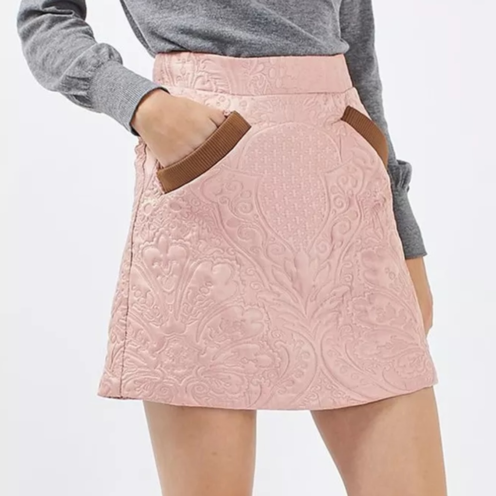 Topshop | Quilted Pelmet Pink Mini Skirt Size 8
